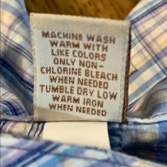 Blue plaid cotton shorts with belt - Picture 4 of 4